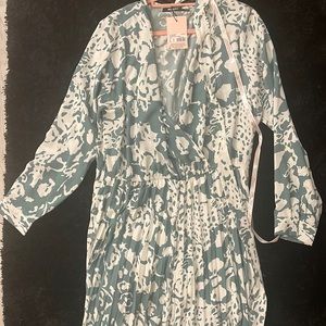 MissGuided Printed Pleated Wrap Midi Dress